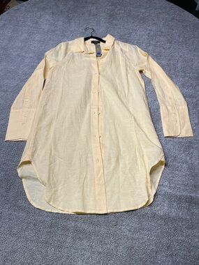 J. Crew Pale tangerine Longline Button Down Tunic Shirt